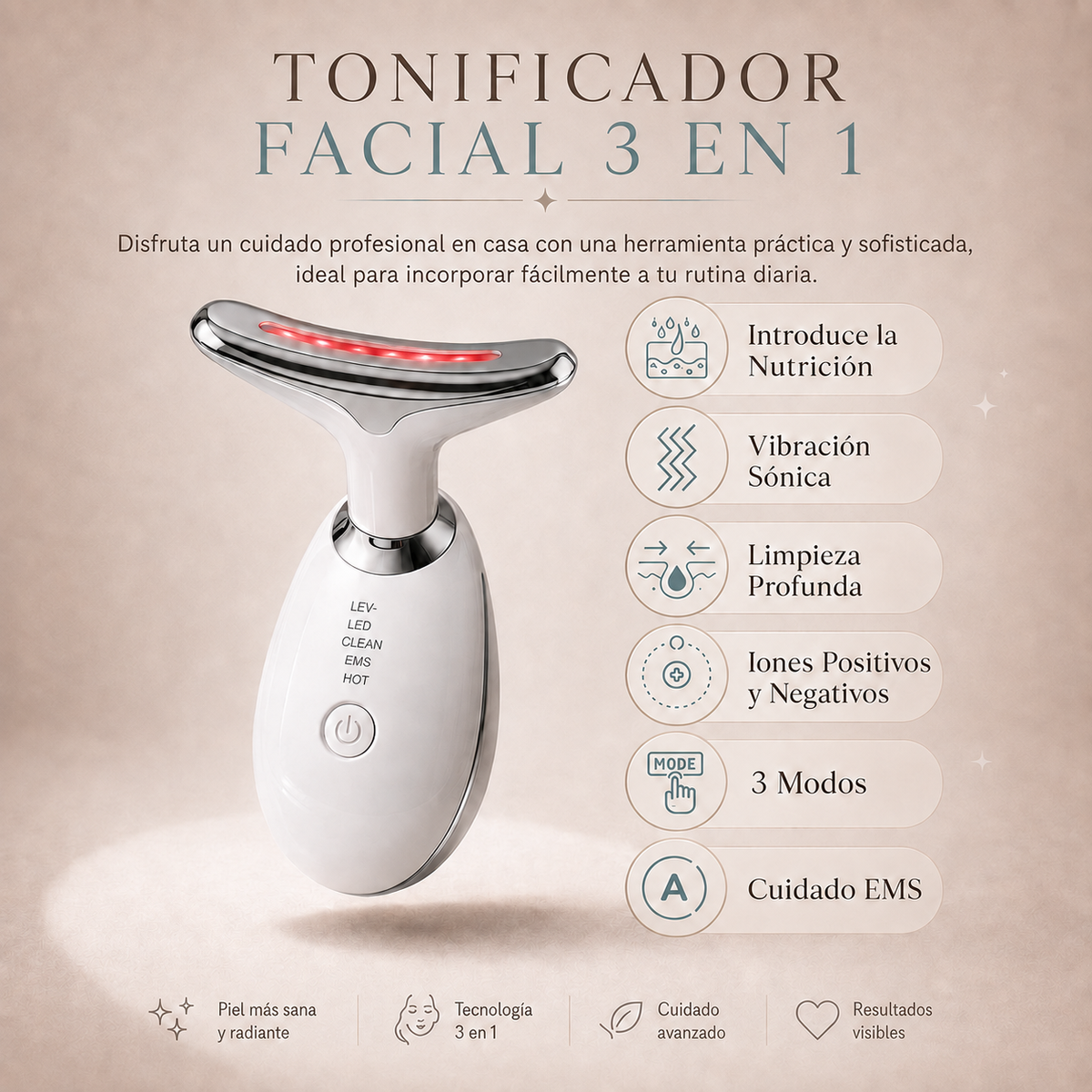 Tonificador Facial 3 en 1